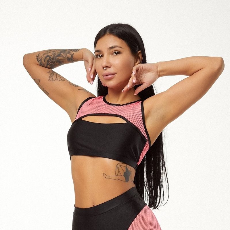 Polerina Wear - Top Polerina - Black and Pink