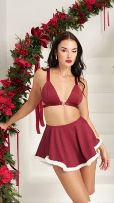 Lunalae Follow Me Christmas Bra Wine