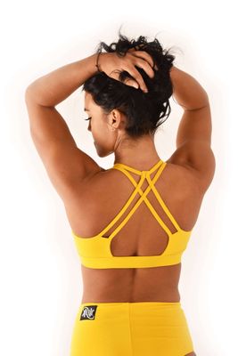 Embossed Sports Bra - Yellow