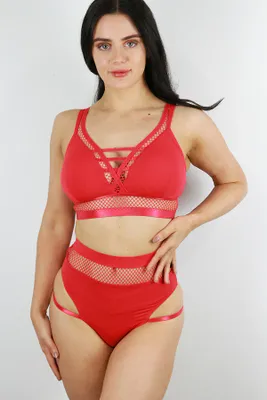Rarr Designs - FELIX Open Mesh Bralette Red