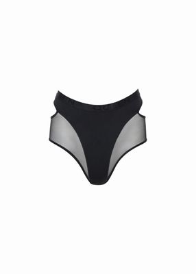 Queen PoleWear High Waisted Shorts with Mesh – CANDY – Black