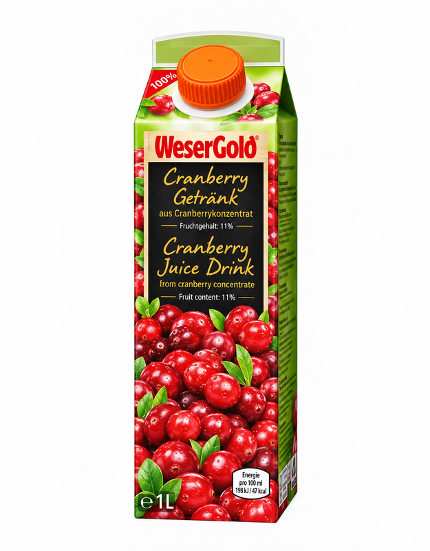 Wesergold Cranberry 8 X 1 L