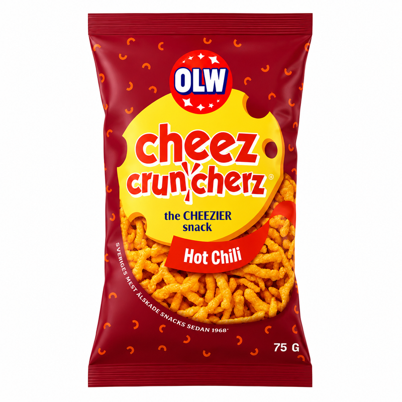 OLW Cheez Cruncherz Hot Chili 45 X 75 G