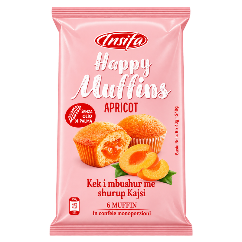 Insifa Happy Muffins Apricot 12 X 222 G