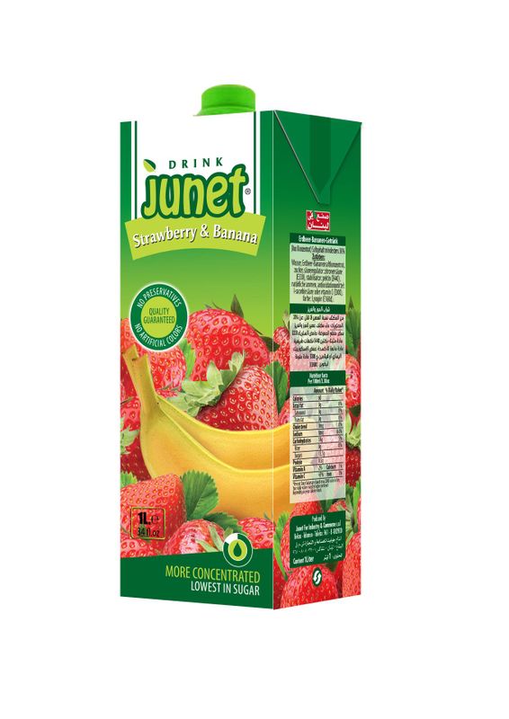 Junet Strawberry Banana 8 X 1 L