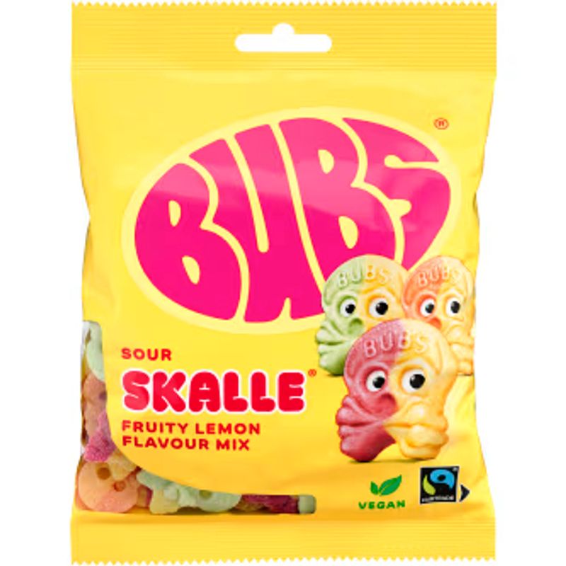 BUBS LEMON RASPBERRY SKALLE 16 X 155G