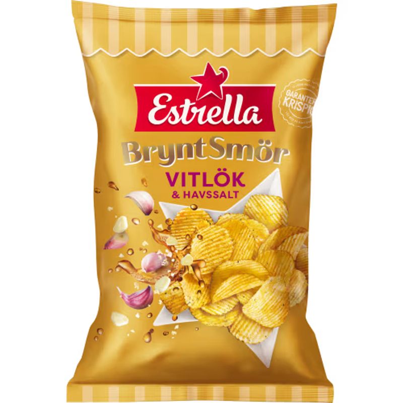Estrella Brynt Smör Vitlök & havssalt 21 X 175 G