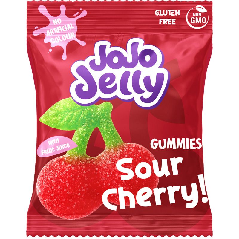 JoJo Jelly Sour Cherry 12 X 80 G