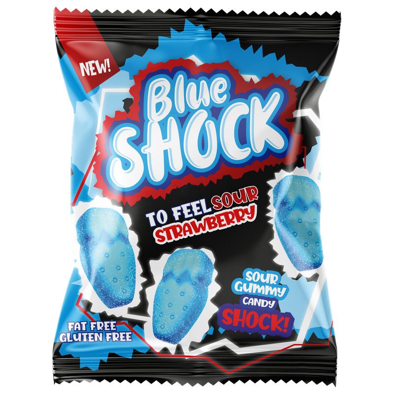 Blue Shock Sour Strawberry 12 X 80 G
