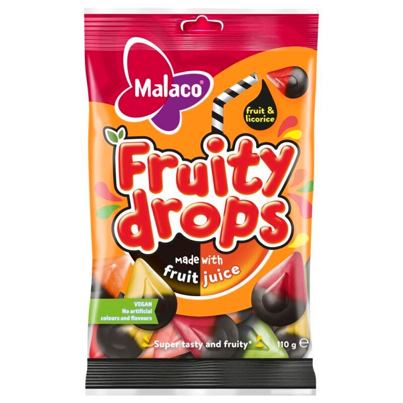 Malaco Fruit & Licorice 16 X 110 G
