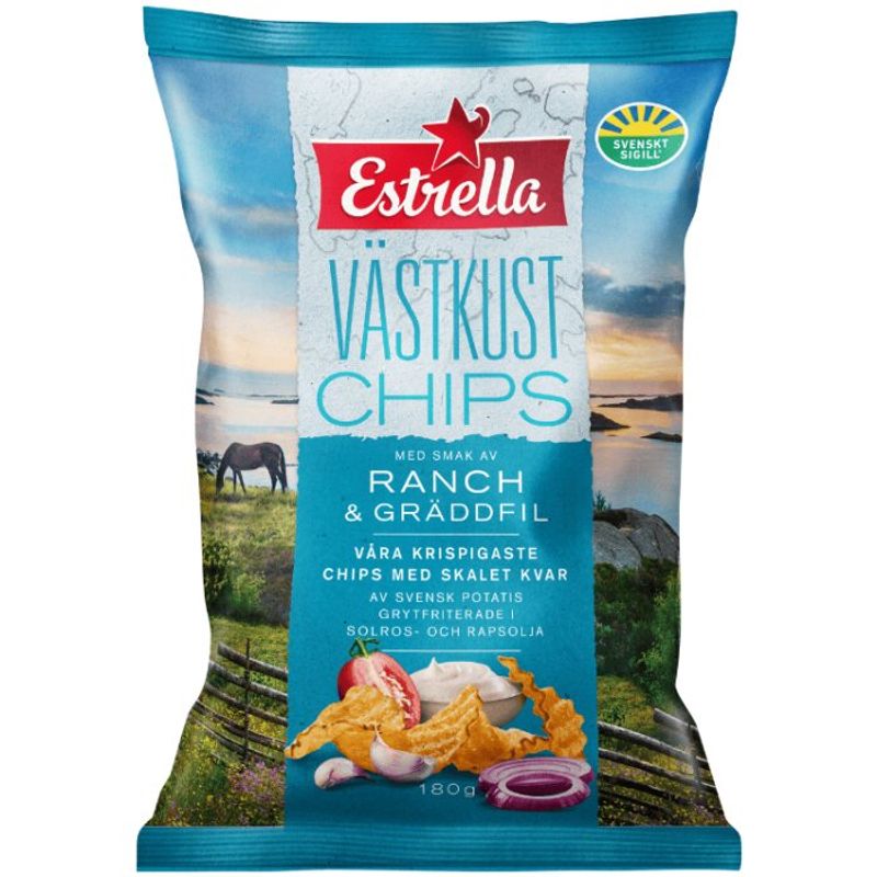 Estrella Västkust Ranch & Lök 10x180g