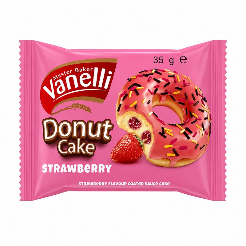 Vanelli Strawberry Donut Cake 24 X 35 G