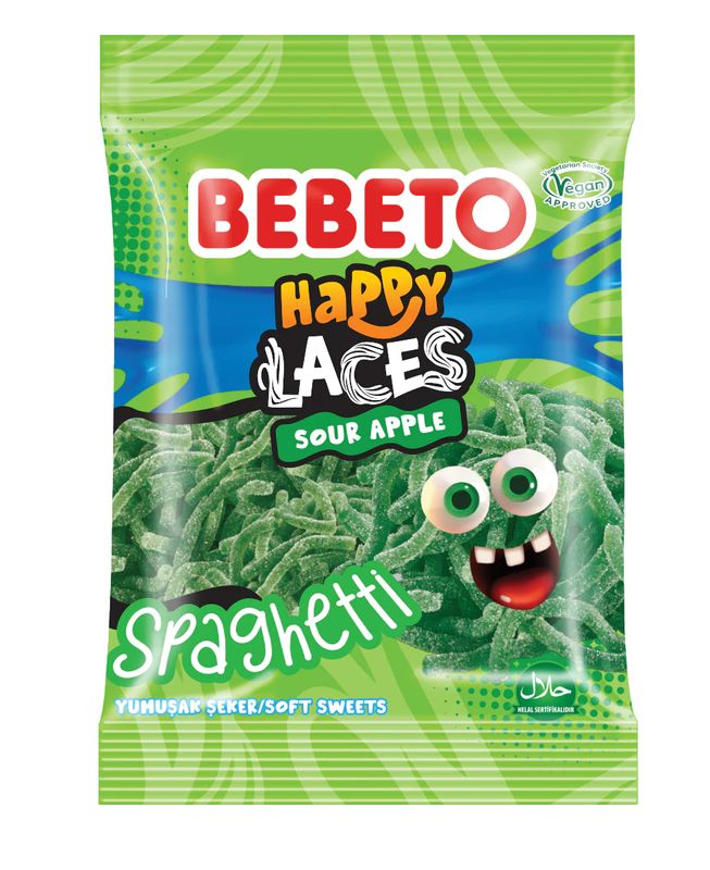 Bebeto Happy Laces Sour Apple 12 X 70 G