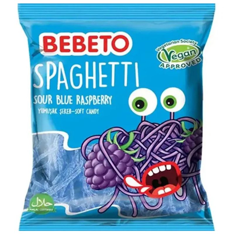 Bebeto Spaghetti Sour Blue Raspberry 12 X 70 G