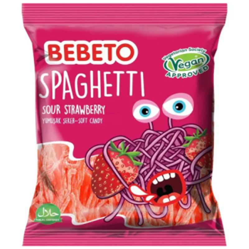 Bebeto Spaghetti Sour Strawberry 12 X 70 G