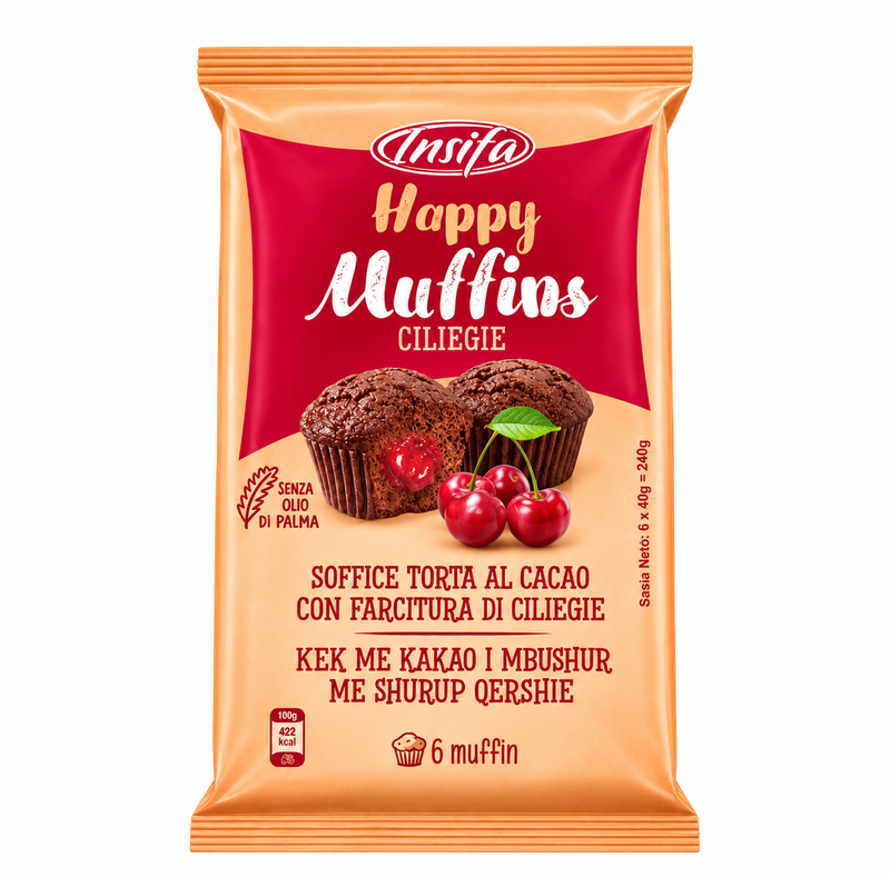 Insifa Happy Muffins Cacao & Cherry 12 X 222 G