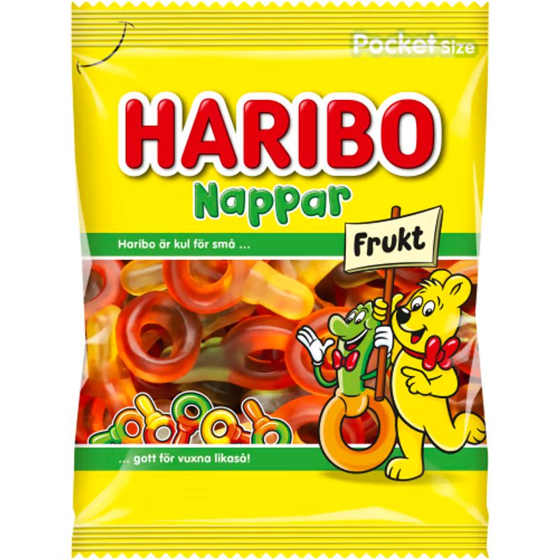 Haribo Nappar Frukt 24 X 80 G