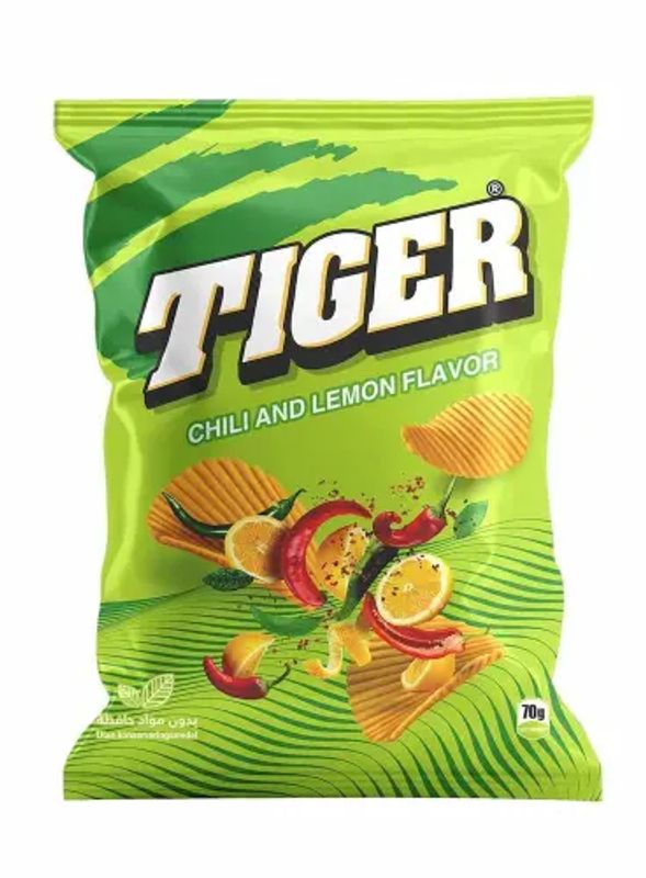 Tiger Chips Chilli & Lemon 12 X 70 G