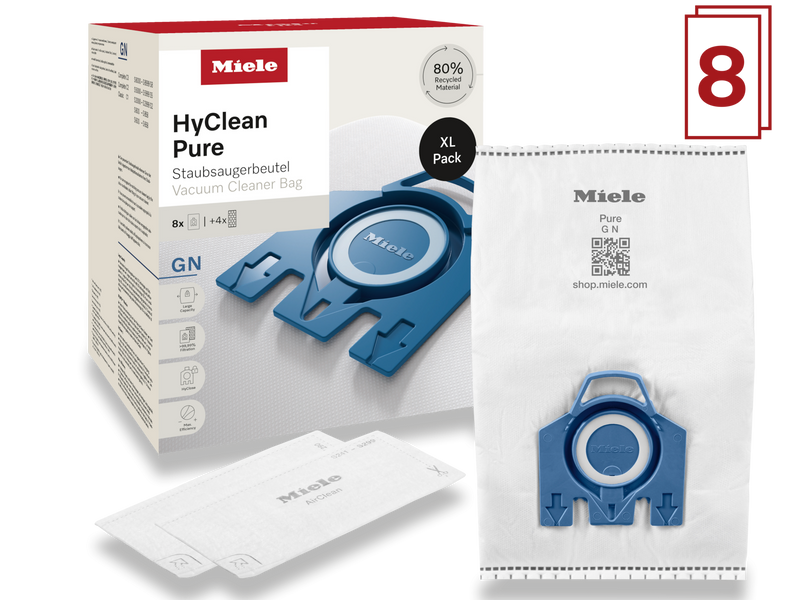 Miele 8 dammsugarpåsar HyClean Pure GN