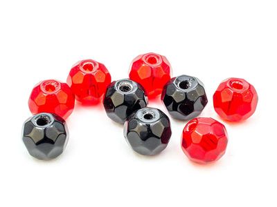 Darts Glass Beads - 8mm - 7p - Faceted Mix