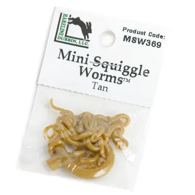 Mini Squiggle Worms - #369 Tan