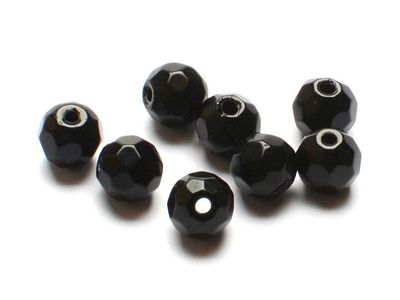 Darts Glass Beads - 8mm - 7p - Faceted Black