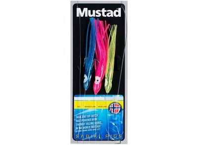 Häckla Mustad 3 Coloured Squid Rig - 6/0 - 3 krokar