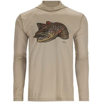 Simms Solar Tech Hoody Art S. - Stone/Brown Trout