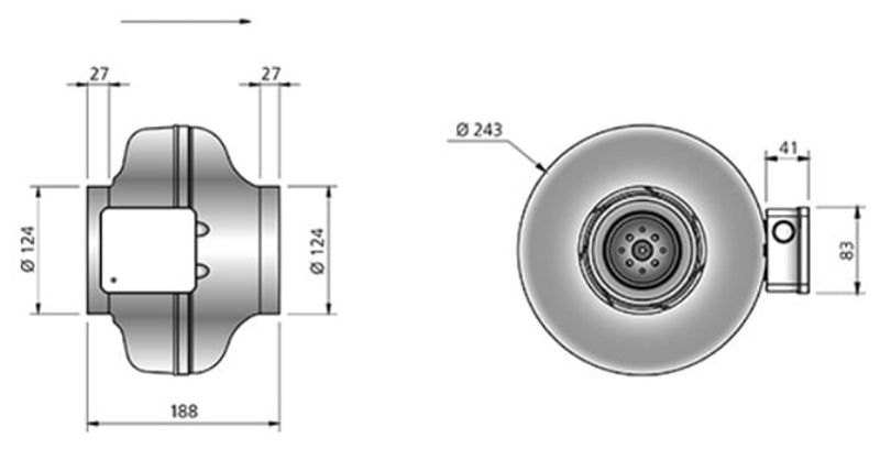 Kanalfläkt Östberg CK 125 C1 EC