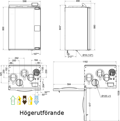 Systemair Save VTR 250/B Vänster 500W