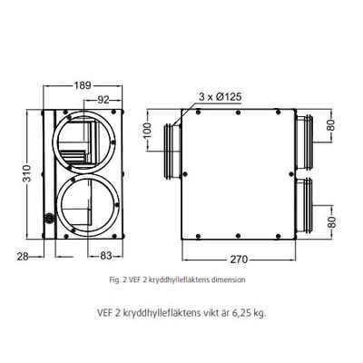VEF-2 - Kryddhyllefläkt SystemAir