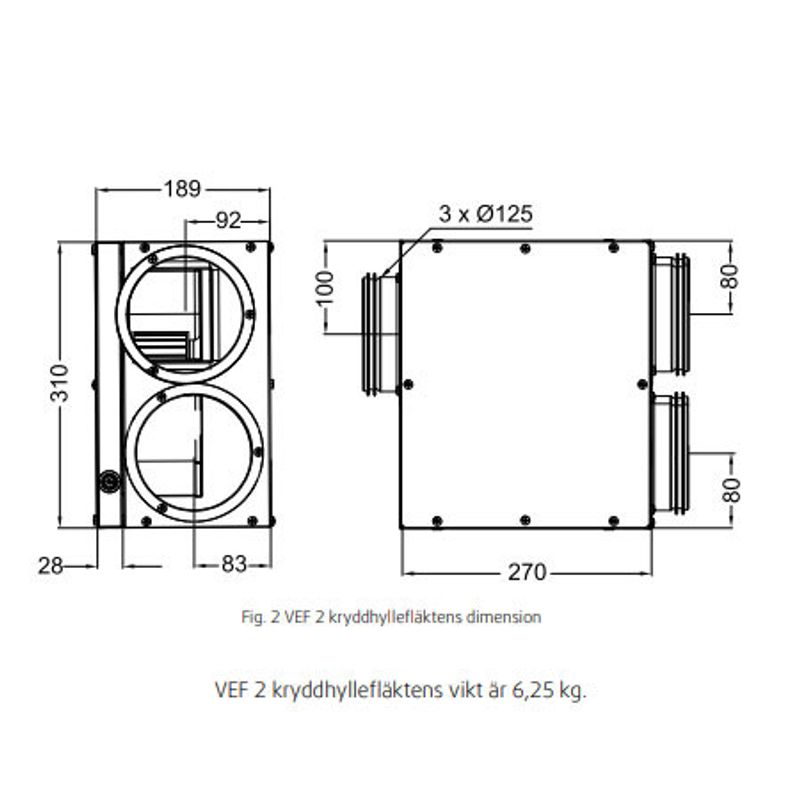 VEF-2 - Kryddhyllefläkt SystemAir