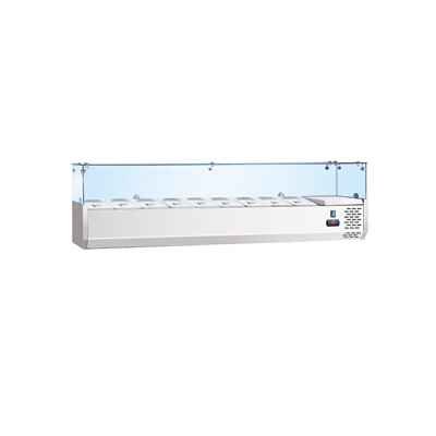 Kylränna 2000mm, glas överdel, 1/4 GN, 2000x335x430mm
