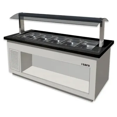 Buffévagn Varm 6x1/1 GN 230 cm Vit/svart