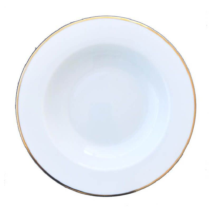 Tallrik djup Kaszub guldrand 29 cm
