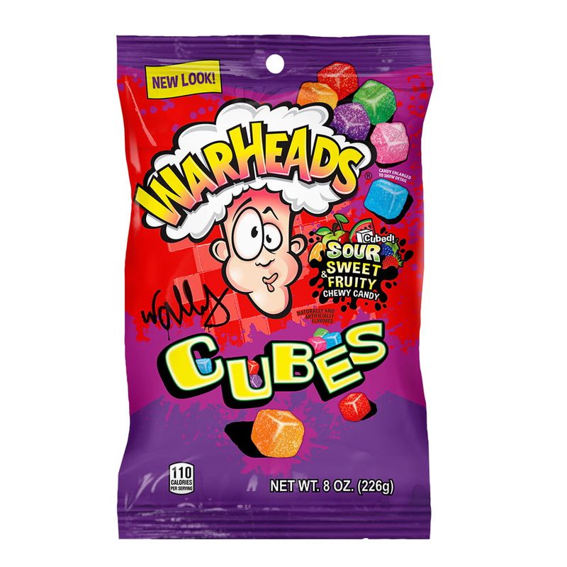 Warheads Peg Bag Chewy Cubes