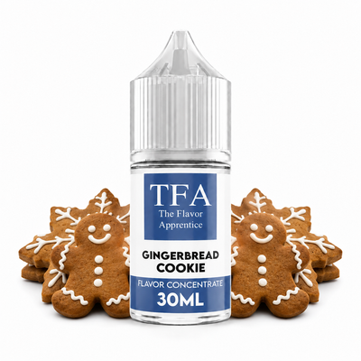 Gingerbread Cookie The Flavor Apprentice Flaska framför pepparkakor mot en vit bakgrund