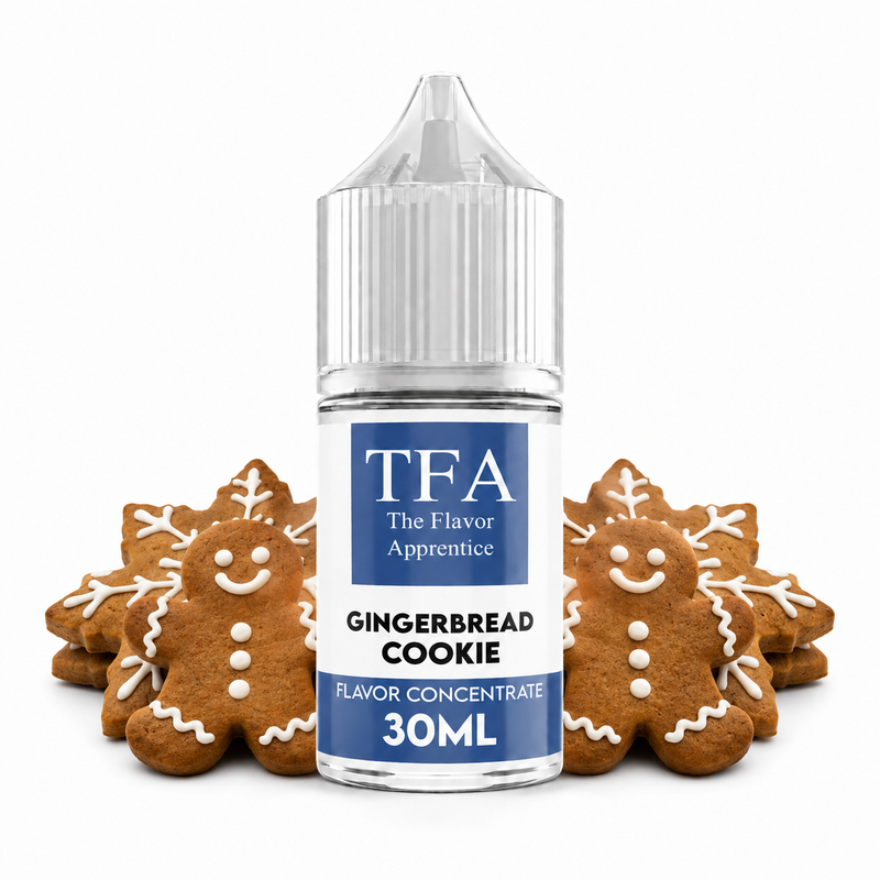 Gingerbread Cookie The Flavor Apprentice Flaska framför pepparkakor mot en vit bakgrund
