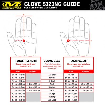 Mechanix Sizeguide
