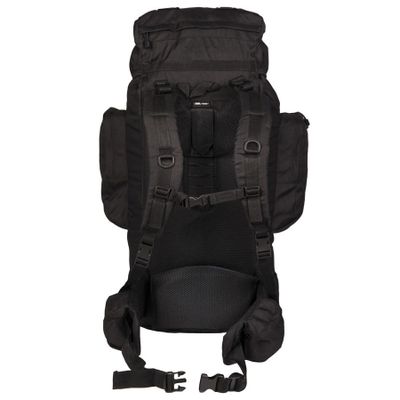 80 liter militär ryggsäck i svart, vandringsryggsäck 80l