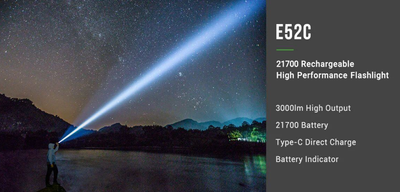 Nextorch E52C 3000 lumen Uppladdningsbar högpresterande ficklampa