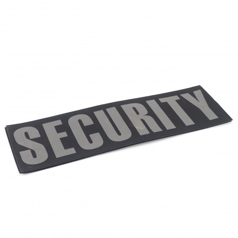 Ryggplatta med texten SECURITY för vakter
