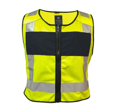 Slimmad reflexväst svart platta, Texstar Security