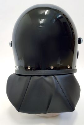 Polis kravallhjälm med visir och nackskydd i svart färg