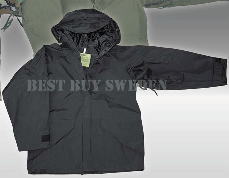 Regn parka Svart