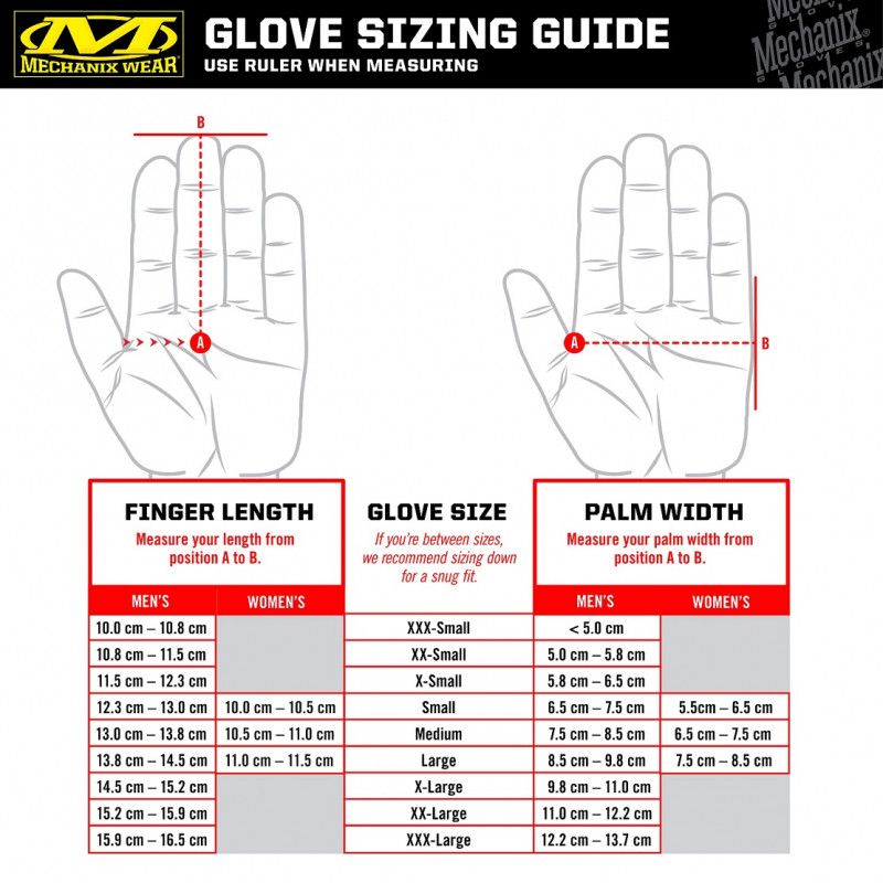 Mechanix Sizeguide