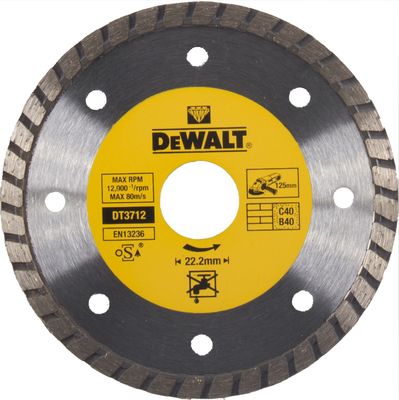 DEWALT DIAMANTKAPSKIVA MURVERK DT3712 TURBO 125X22,2MM