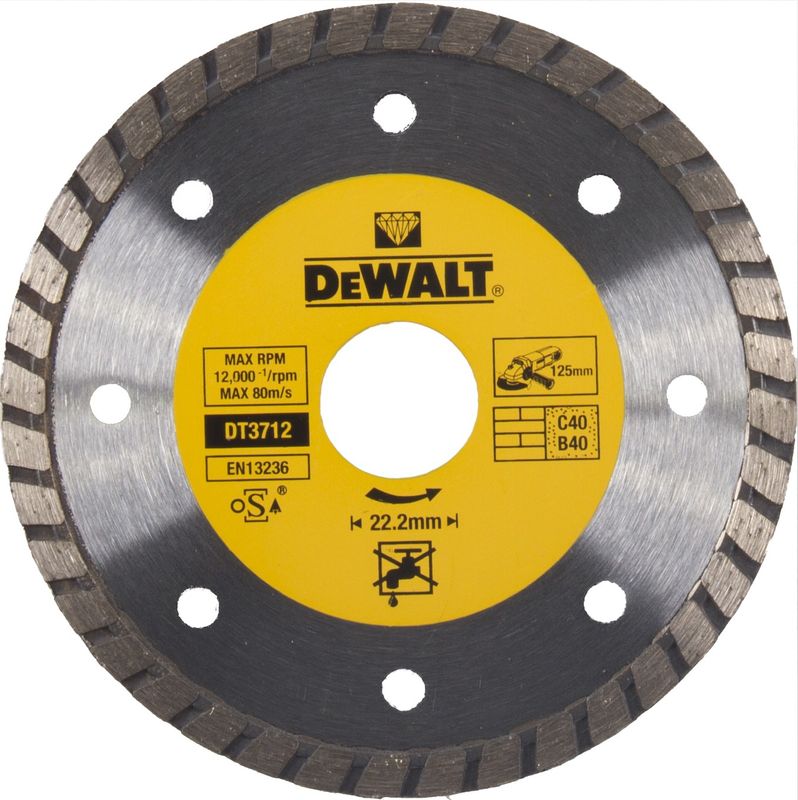 DEWALT DIAMANTKAPSKIVA MURVERK DT3712 TURBO 125X22,2MM