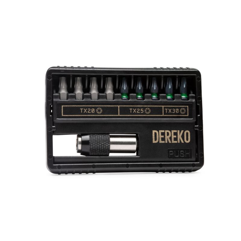 BITSSATS TORX IMPACT 10 DELAR INKL. BITSHÅLLARE DEREKO