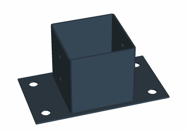 STOLPSKO SVART 96x96x150mm